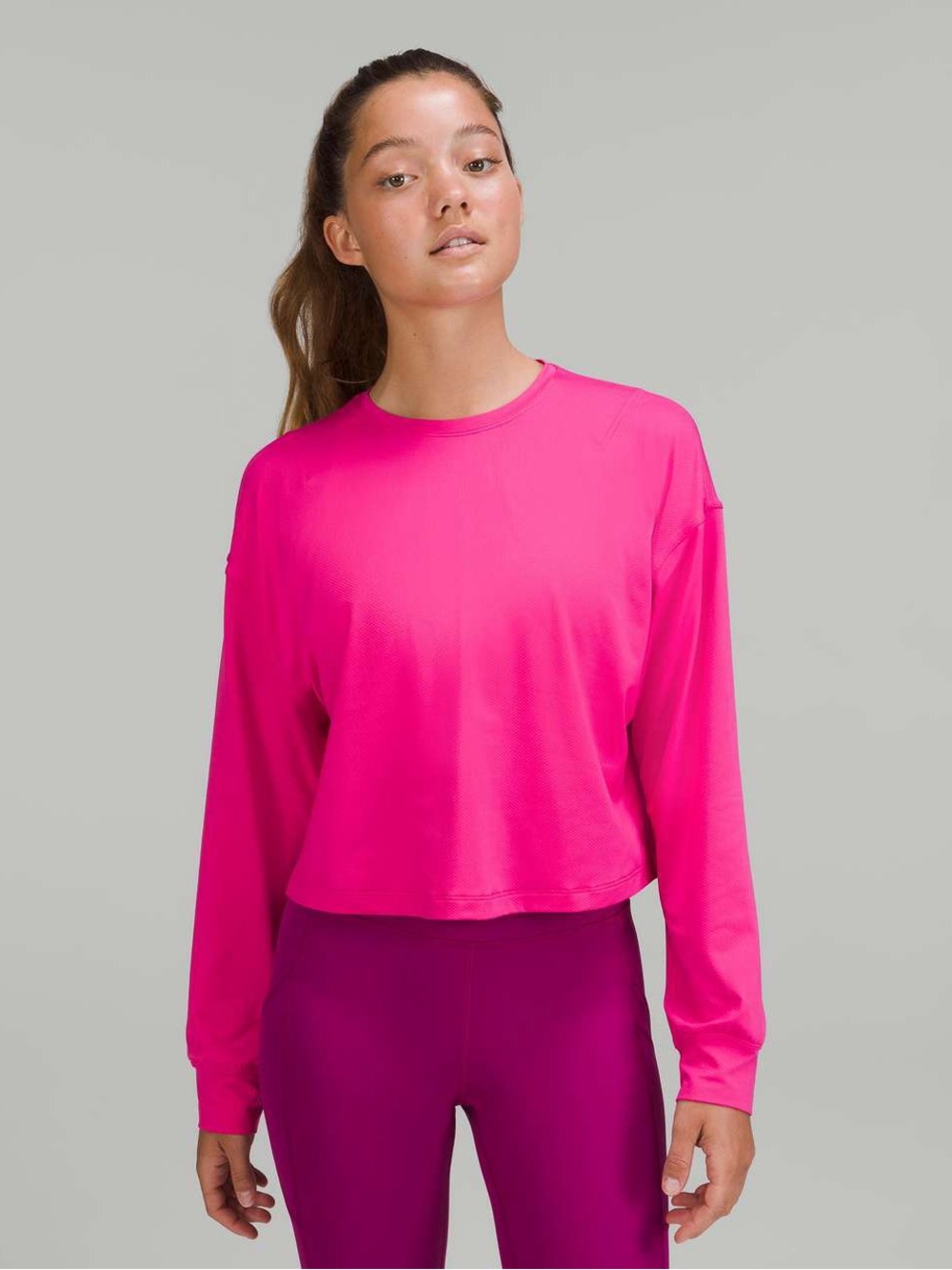Lululemon Abrasion-Resistant Training Long-Sleeve Shirt in Sonic Pink